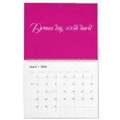 elegant roze Terug naar School Pattern Kalender (Mar 2026)