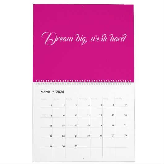elegant roze Terug naar School Pattern Kalender (Mar 2026)