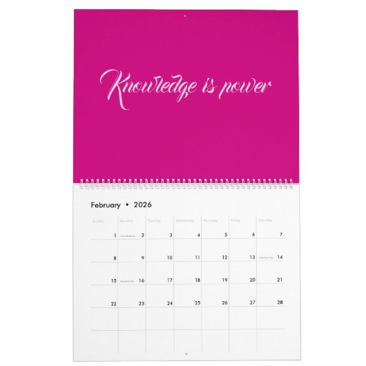 elegant roze  Terug naar School Pattern Kalender (Feb 2026)