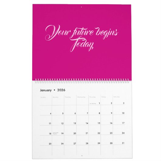 elegant roze Terug naar School Pattern Kalender (Jan 2026)