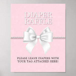 Elegant Roze Tiffany Baby shower Luier Raffle Poster