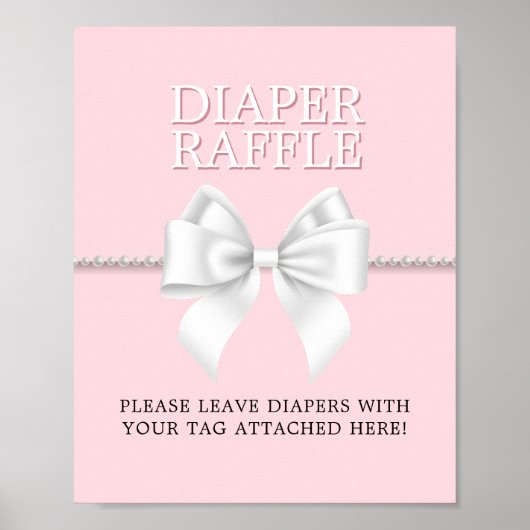 Elegant Roze Tiffany Baby shower Luier Raffle Poster (Voorkant)