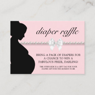 Elegant Roze Tiffany Luier Raffle Baby shower Informatiekaartje