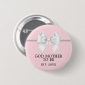 Elegant Roze Tiffany Thema God Moeder Baby shower Ronde Button 5,7 Cm (Voorkant /achterkant)
