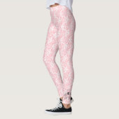Elegant roze Tiny Roos Pattern Monogram Leggings (Links)
