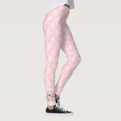 Elegant roze Tiny Roos Pattern Monogram Leggings (Rechts)
