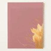 Elegant Roze Toevoegen Logo Custom Text Photo Busi Planner (Achterkant)