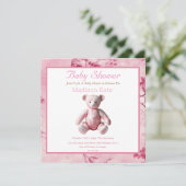 Elegant Roze Toile Baby shower Celebration (Staand voorkant)