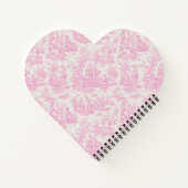 Elegant  roze toile de jouy hart notitieboek (Achterkant)