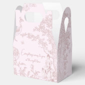 Elegant Roze Toile de Jouy Picknick Baby shower Bedankdoosjes (Geopend)