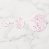 Elegant Roze Toile de Jouy Picknick Baby shower Confetti (Achterkanten)