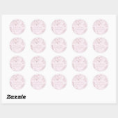 Elegant Roze Toile de Jouy Picknick Baby shower Ronde Sticker (Vel)
