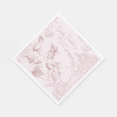Elegant Roze Toile de Jouy Picknick Baby shower Servet (Hoek)