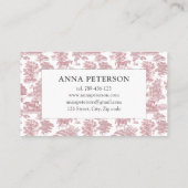 Elegant  Roze Toile Horse Visitekaartje (Achterkant)