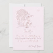 Elegant Roze Toile Jouy Baby shower Boekaanvraag Bedankkaart (Voorkant)