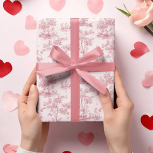Elegant Roze Toile-patroon Pasen-cadeaupapier Cadeaupapier