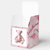  Elegant Roze Toile Teddy Bear Celebration Bedankdoosjes (Geopend)