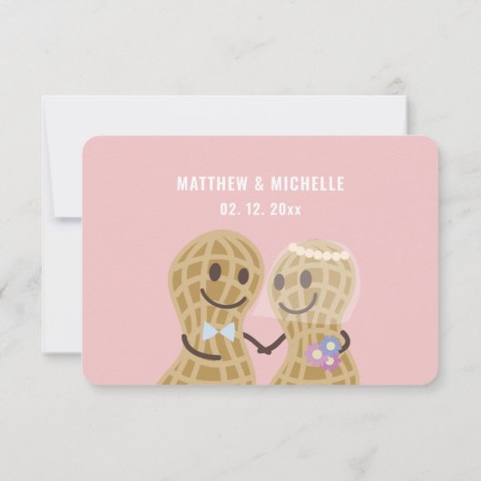 Elegant roze touwtjes over elkaar. RSVP kaartje (Achterkant)