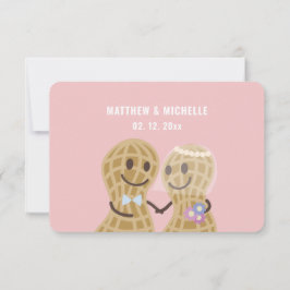 Elegant roze touwtjes over elkaar. RSVP kaartje