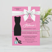 Elegant Roze Trendy Tiffany Verjaardagsuitnodiging Kaart (Staand voorkant)