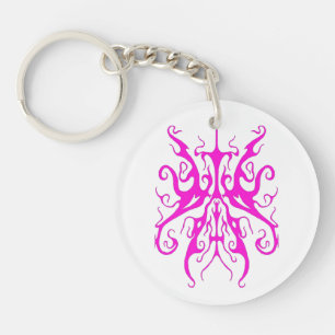 Elegant Roze Tribale Masker Abstract Design Sleutelhanger