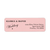 Elegant Roze Trouw Retouradres Etiket (Voorkant)