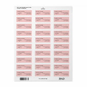 Elegant Roze Trouw Retouradres Etiket (Full Sheet)