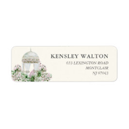 Elegant Roze Tuin Bruiloft Retouradres Label