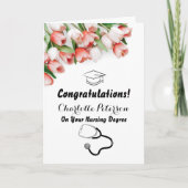 Elegant roze Tulip zuster Afstuderen gefeliciteerd Kaart (Voorkant)