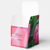 Elegant roze tulps Weddenschap Bedankdoosjes (Geopend)