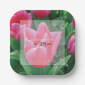 Elegant roze tulps Weddenschap Papieren Bordje (Voorkant)