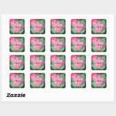 Elegant roze tulps Weddenschap Vierkante Sticker (Vel)
