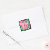 Elegant roze tulps Weddenschap Vierkante Sticker (Envelop)