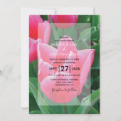 Elegant roze Tulps Wedding Invitations Kaart (Voorkant)