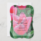 Elegant roze Tulps Wedding Invitations Kaart (Voorkant)