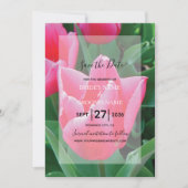 Elegant roze Tulps Wedding Invitations Save The Date (Voorkant)