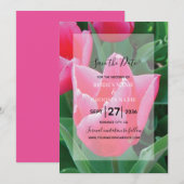 Elegant roze Tulps Wedding Invitations Save The Date (Voorkant / Achterkant)