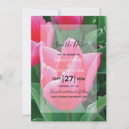 Elegant roze Tulps Wedding Invitations Save The Date