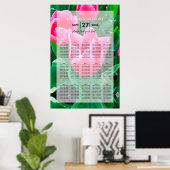 Elegant roze Tulps Wedding Seding Chart Poster (Thuiskantoor)