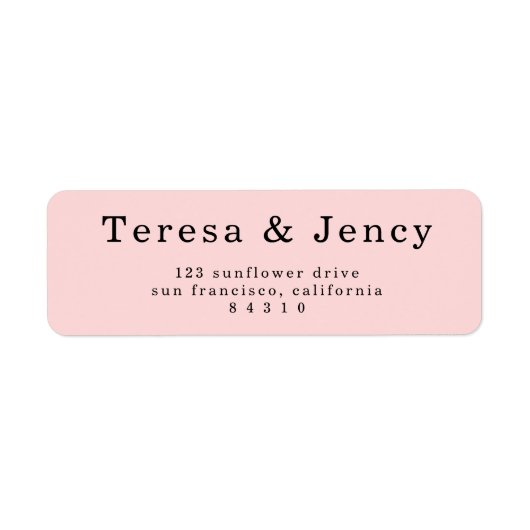 Elegant Roze Typografie Ontwerp Etiket (Voorkant)
