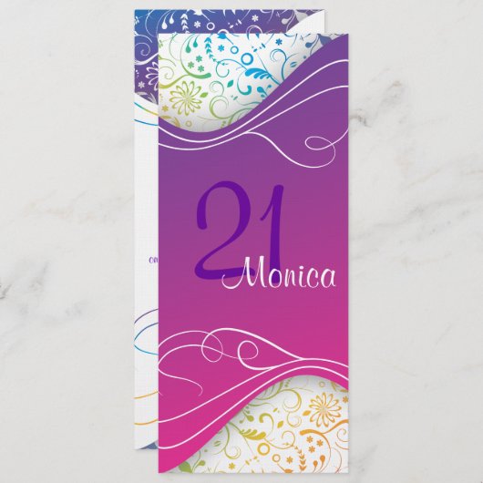 Elegant roze uitnodiging (Voorkant / Achterkant)