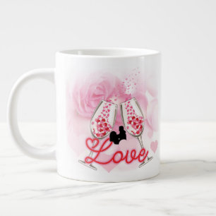 Elegant roze Valentijnsdag Grote Koffiekop
