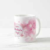 Elegant roze Valentijnsdag Koffiemok (Voorkant rechts)