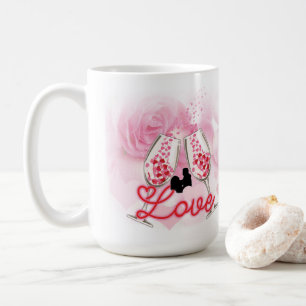 Elegant roze Valentijnsdag Koffiemok