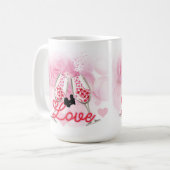 Elegant roze Valentijnsdag Koffiemok (Voorkant links)