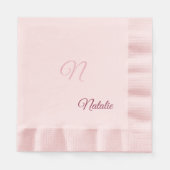 Elegant roze vaste kleur monogrammen servet (Voorkant)