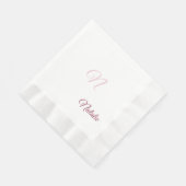Elegant roze vaste kleur monogrammen servet (Hoek)