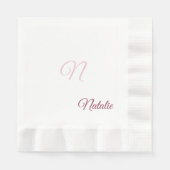 Elegant roze vaste kleur monogrammen servet (Voorkant)