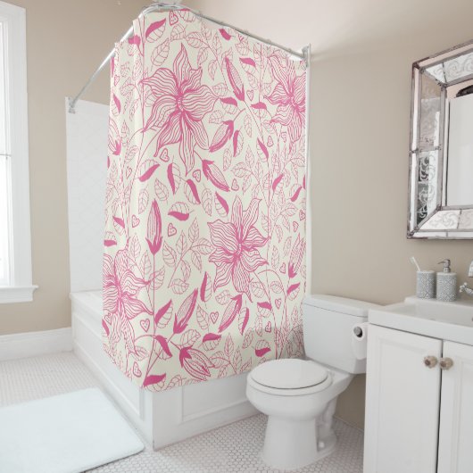 Elegant roze ventilator douchegordijn (In situ)