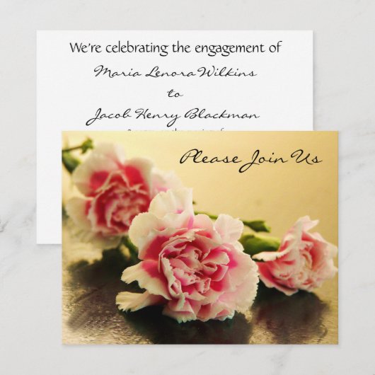 Elegant roze Verloving voor bruiloft Kaart (Voorkant / Achterkant)